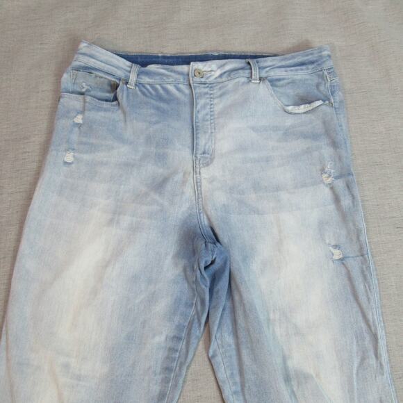 Soundstyle Jeans Womens Size 16 Blue Denim Distressed Straight Leg Grunge Punk - Picture 3 of 12